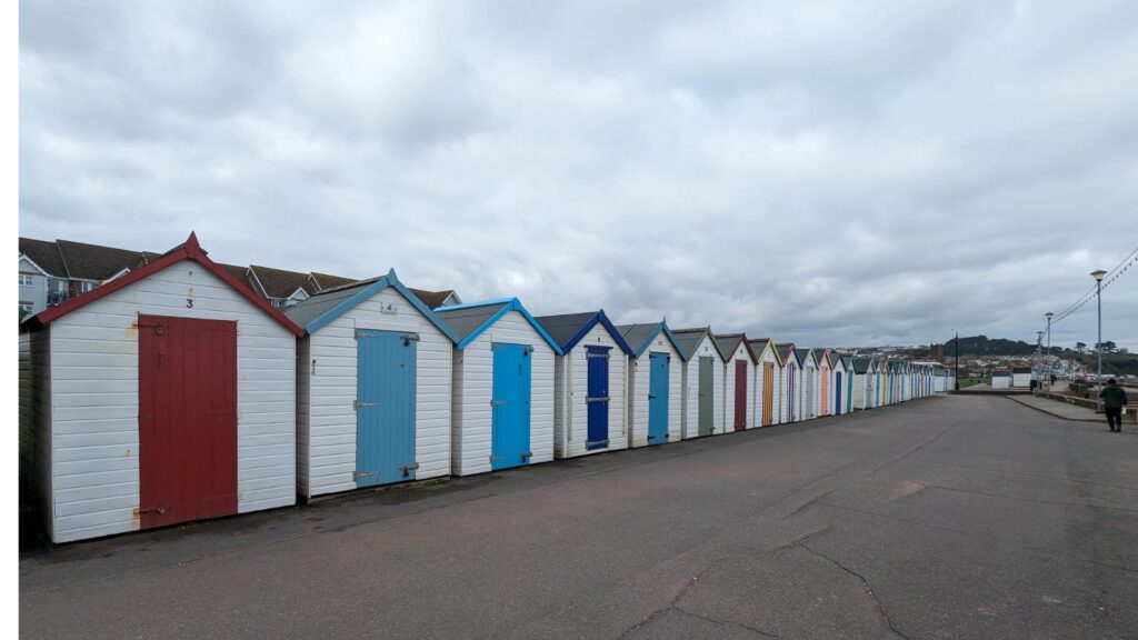 row of beach huts