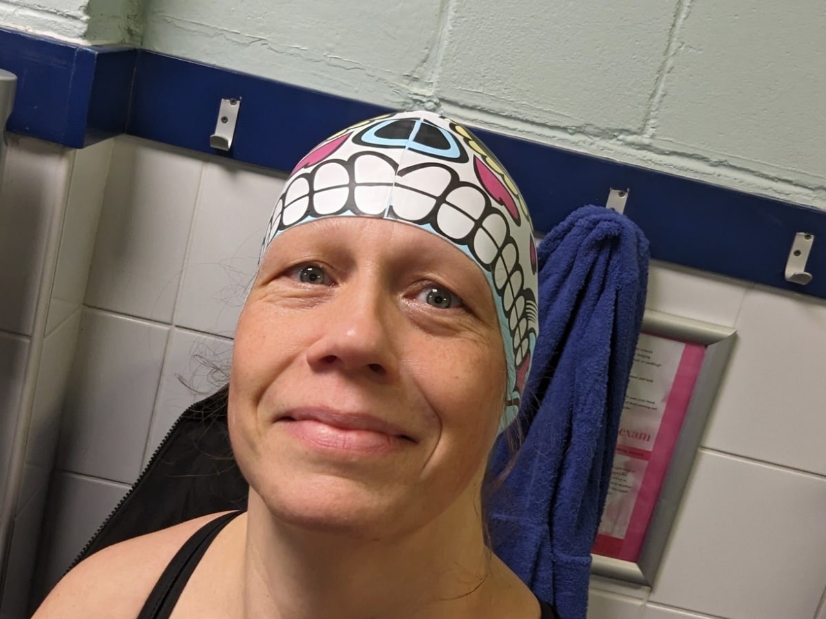 dani with swimming cap