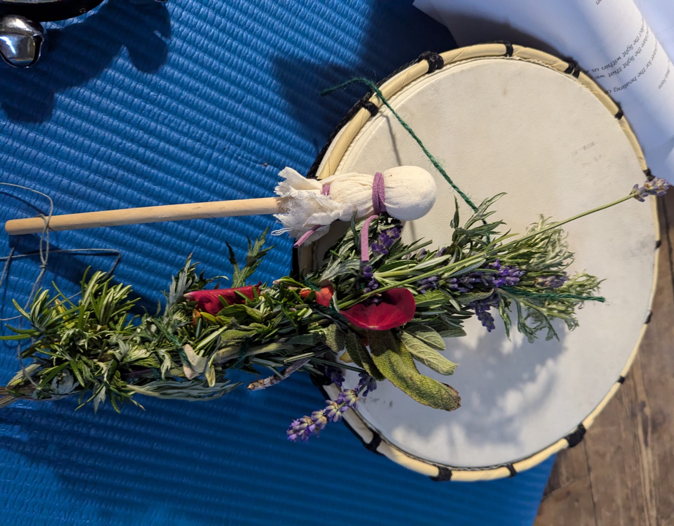 shamanic drum and herbs