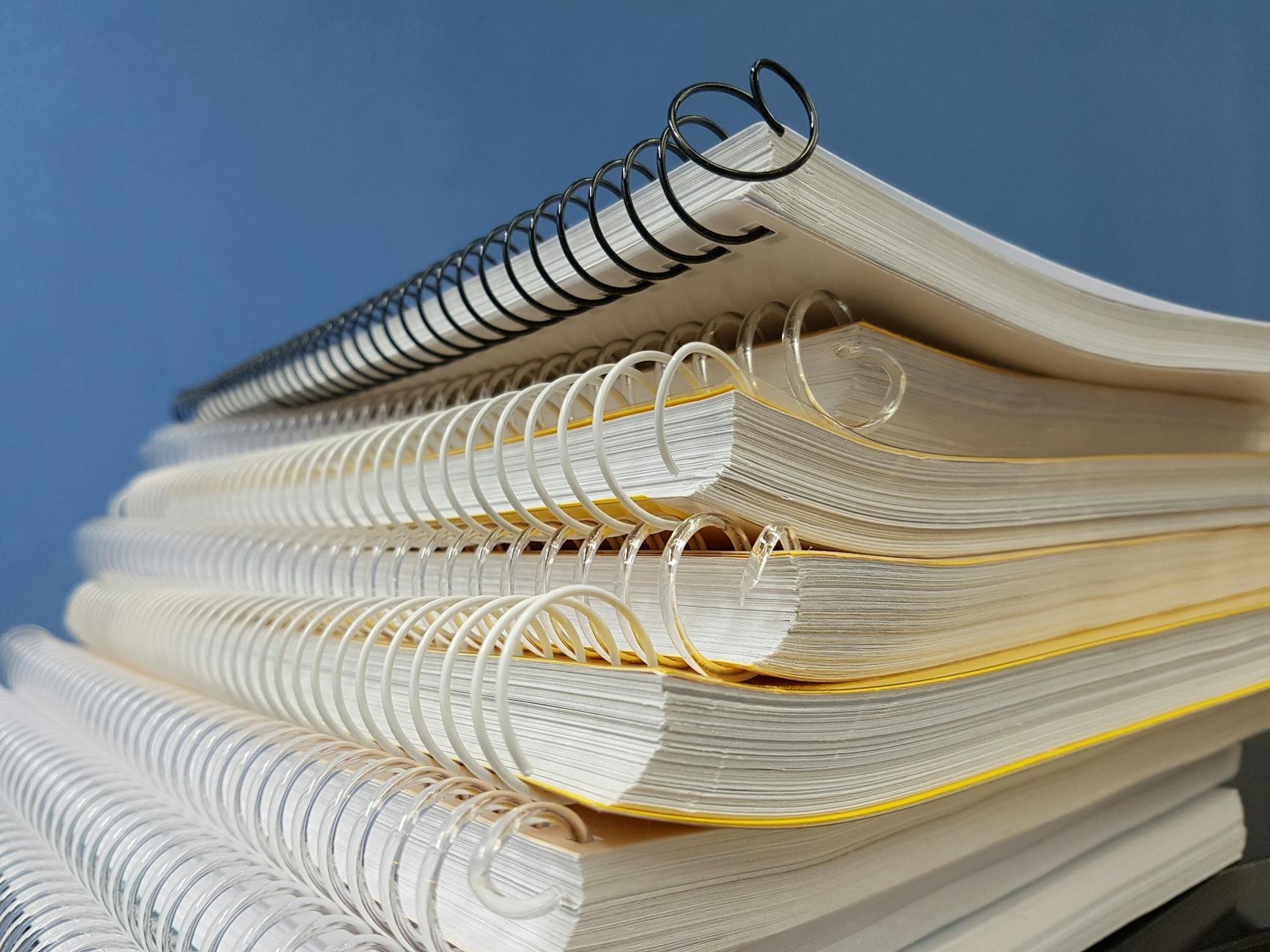 yellow spiral notebooks