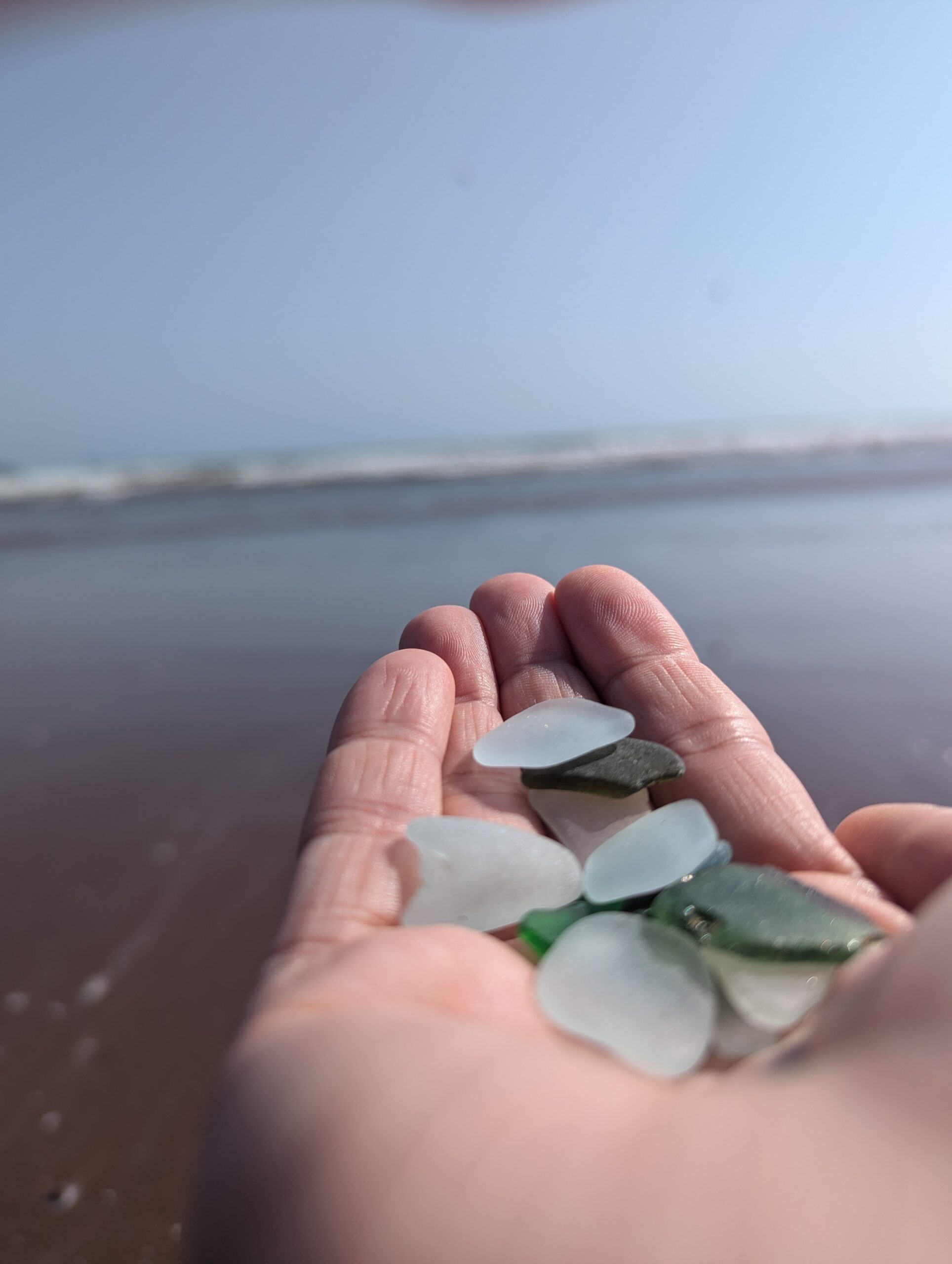 sea glass in hand